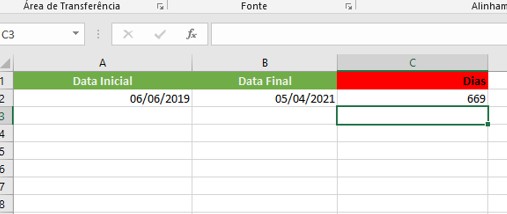 contar dias excel