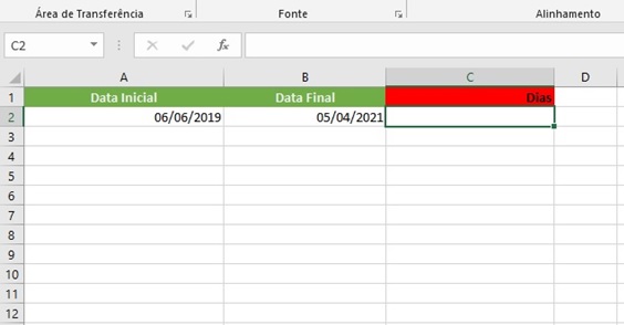 contar dias excel